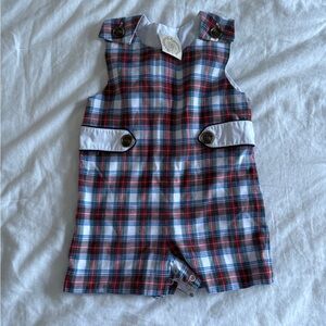 Plaid Baby JonJon with Button Accents